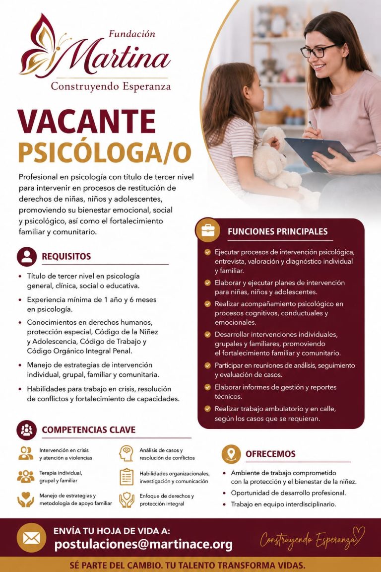 Vacante Psicóloga/o